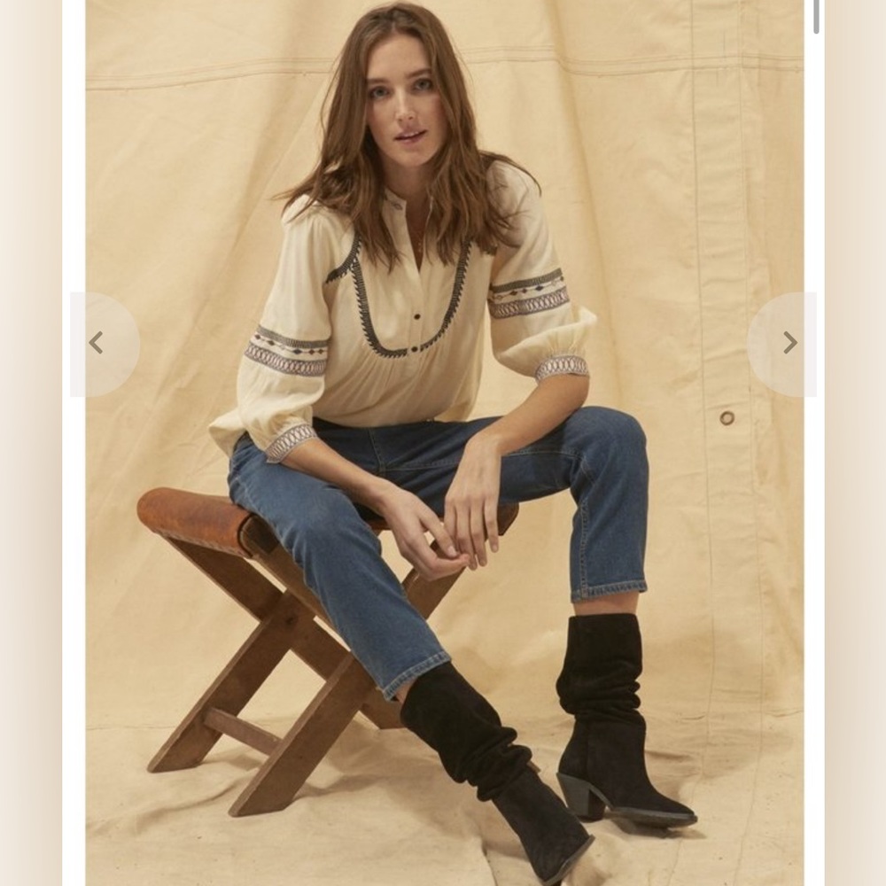 BA&SH Plume Top - Ecru